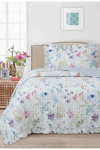 Bikaya Home Ruffle Patterned Single Bedspread Set - 180X240 cm