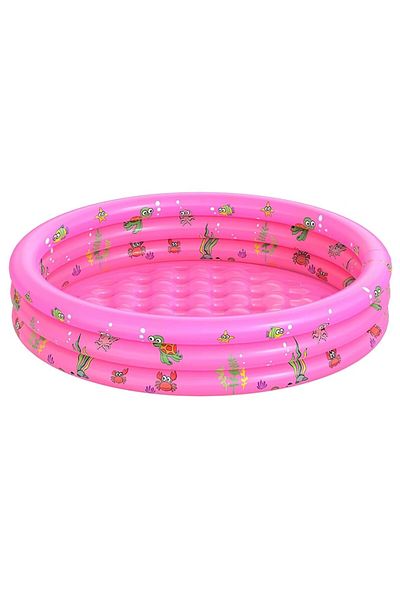 Toyska Inflatable Pool with Soft Floor for Kids, 100x35 cm, Pink, Toyska®