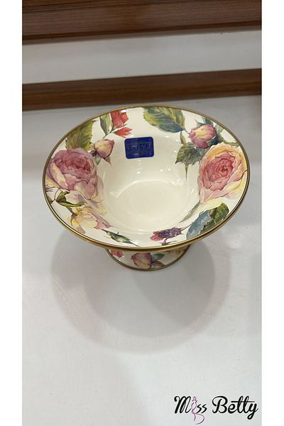 Miss Betty Rose Deluxe Enamel Fruit Bowl with Stand 20 cm