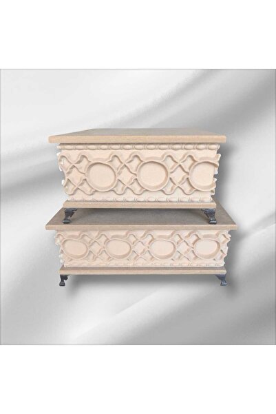 SEKAY AHŞAP Ahşap- Ham Mdf- Desenli-takı-makyaj-aksesuar-çok Amaçlı- Ayaklı- ...