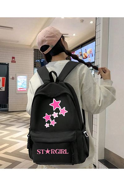 Touz Moda Star Girl Printed School, Dershane, Course Backpack