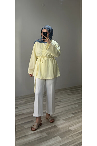 Bd BDBUTİK ÖRGÜ KEMERLİ KİMONO