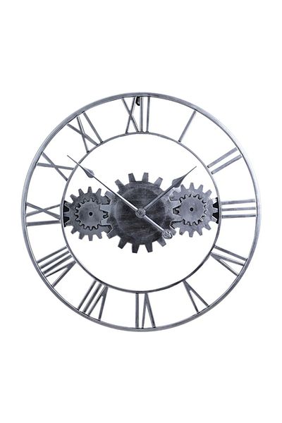 LUXXO Wall Clock, Industrial, 60cm Diameter