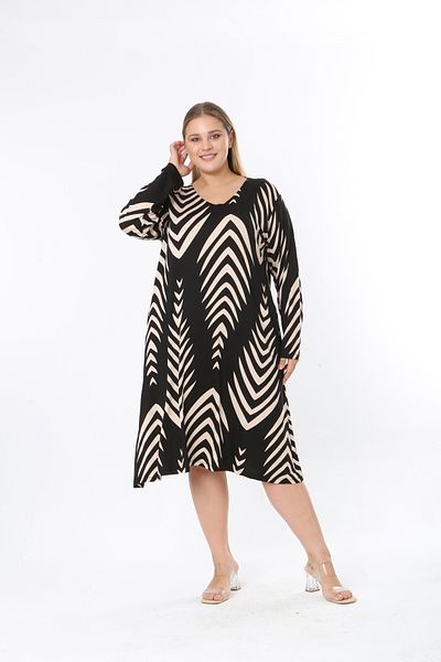 XL Modam Women's Lycra Patterned Plus Size Dress