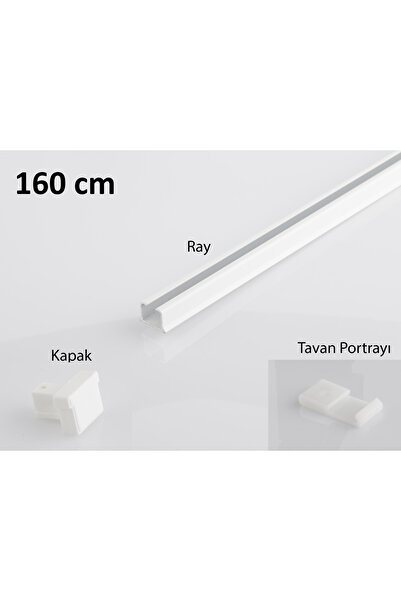 Peria Perde Sistemleri Tek Kanallı Beyaz Alüminyum Perde Kornişi (Tekli Korniş)