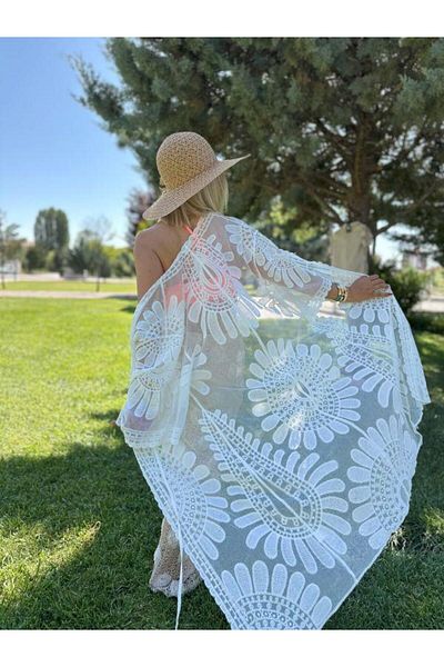 Robin 38950 Lace Kimono Ecru