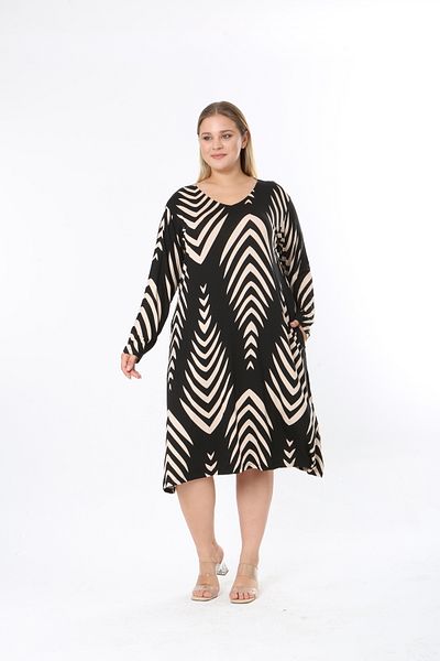 XL Modam Women's Lycra Patterned Plus Size Dress