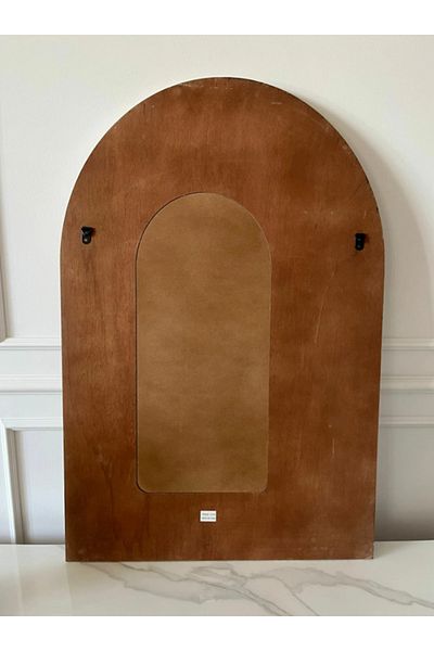 LUXXO Decorative Mirror White Arch, Wooden Frame, 89x59cm