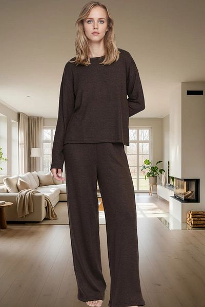 PayBuy Women's Winter Comfortable Fit Long Leg Polyester Blended Pajama Set Elegant Design High Quality