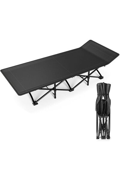Generic سرير تخييم محمول قابل للطي، وزن يصل إلى 200 كجم، سرير خارجي لشخص واحد...