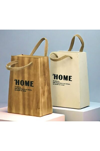 genric FFD Pack of 2 Wooden Flower Pot with Rope Handles - Decorative Plant Holder for Home & Office