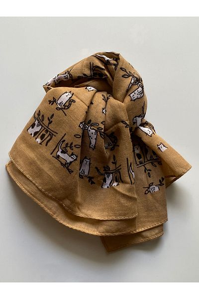 kurukafagift Bandana Cat Printed Cotton Viscose Square Model