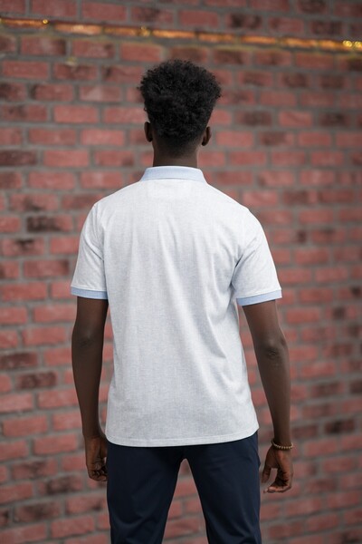 ADVANTE Tricou cu gât polo cu dungi din Lycra cu croiala normală