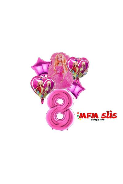 MFM Barbie 8 Years Old Foil Balloon Set 6 Pcs