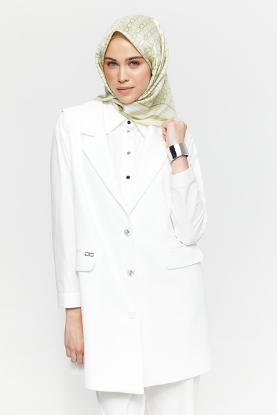 Setrms Şık Düğmeli Krep Yelek