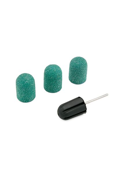 global fashion Set of holder and 3 spare emery boards for nail file, 16*25mm, green, grit 80
