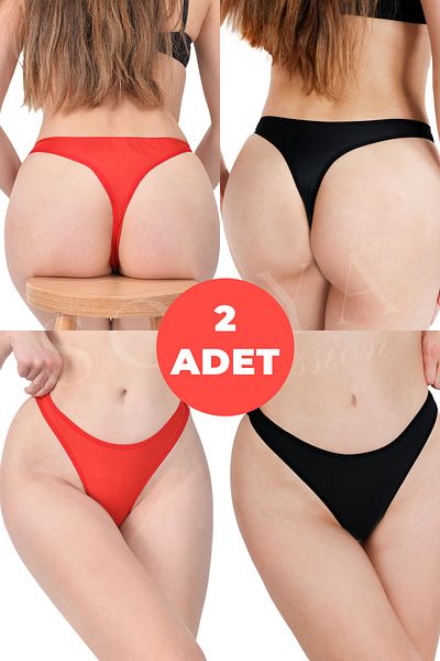 Sofya Passion Set de 2 chiloți brazilian pentru femei, confortabili
