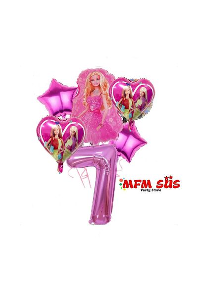 MFM Barbie 7 Years Old Foil Balloon Set 6 Pcs