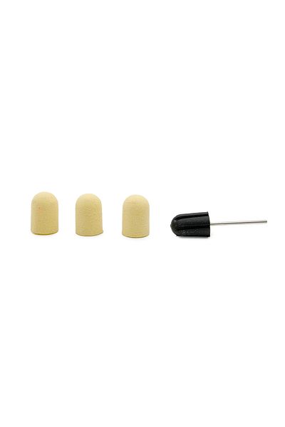 global fashion Set of holder and 3 spare emery boards for nail file, 16*25mm, yellow, grit 120