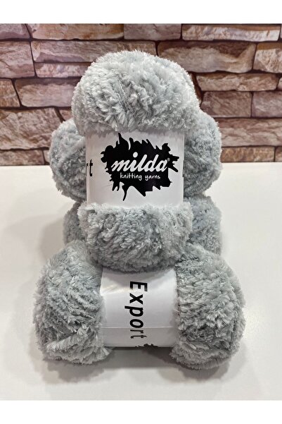 Milda Yarn Polar Kürk El Örgü İpliği (500 gr ) Açık Gri