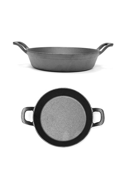 Blackstone Cast Iron Mini Round Skillet with Wooden Sizzler Plate, 18cm - Perfect for Sizzling and Grilling