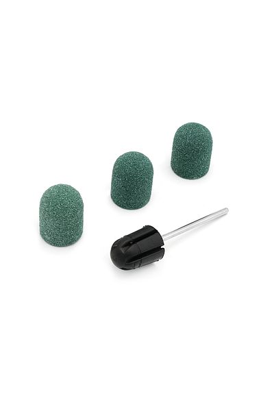 global fashion Set of holder and 3 spare emery boards for nail file, 13*19mm, green, grit 120