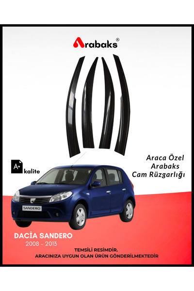 Arabaks Dacia Sandero 2008-2013 Cam Rüzgarlığı 4’lü Takım (MUGEN TİP, DAYANIK...