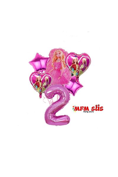 MFM Barbie 2 Years Old Foil Balloon Set 6 Pcs