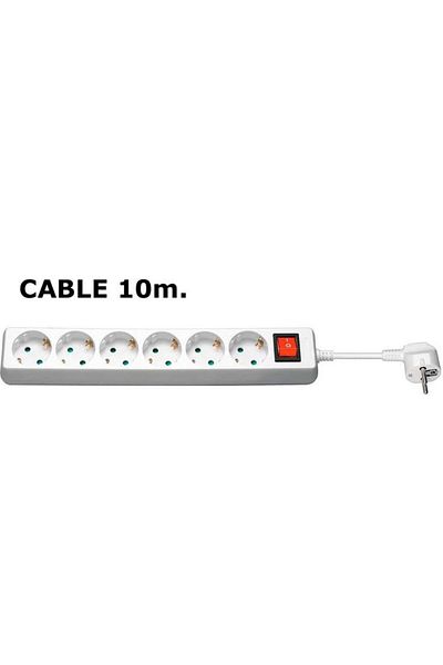 Inna marka MicroConnect 6-way Schuko Socket 10m
