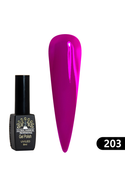 global fashion Ημιμόνιμο βερνίκι BLACK ELITE, Global Fashion 8 ml, 203