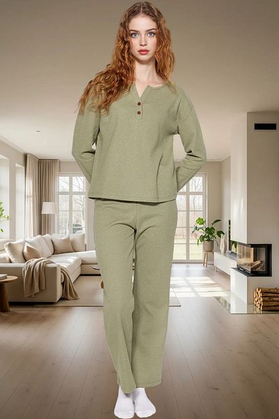PayBuy Women's V-Neck Long Sleeve Cotton Pajamas Set Comfortable High Quality Trend Design for Winter Seasons