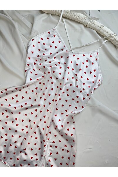 ROZENİN LINGERIE Базова сукня з візерунком, ззаду з перехресним атласом, міні-сукня, нічна сорочка