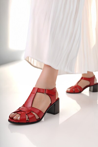 Diego Carlotti Sandale zilnice cu toc pentru femei din piele naturală DD0235