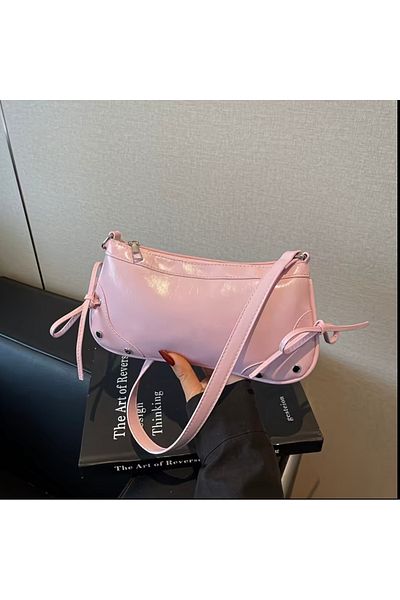 MirazTasarim Y2K Women's Leather Y2K Trend Powder Pink Bag2