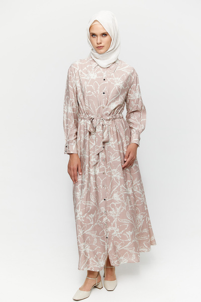 Setrms Çiçek Desenli Kuşaklı Elbise