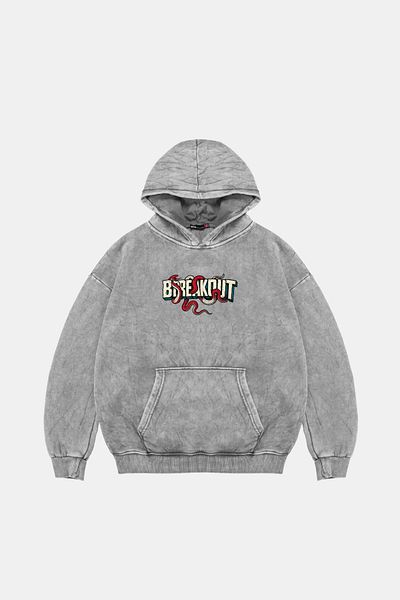 Sekizbiraltı Breakout Oversize Unisex πλενόμενο λευκό φούτερ