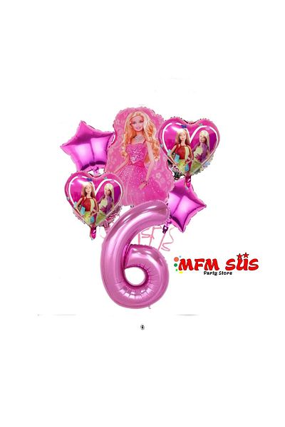 MFM Barbie 6 Years Old Foil Balloon Set 6 Pcs