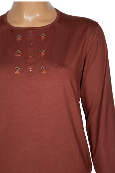 Pıtırcık Γυναικεία μπλούζα Cimariva Joy Plus Size O Neck Robe με κέντημα μαύρισμα