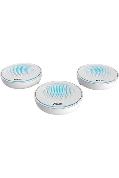 ASUS نظام Lyra MAP-AC2200 المنزلي الكامل لشبكة Wi-Fi ثلاثية النطاق، عبوة من 3 قطع، أبيض