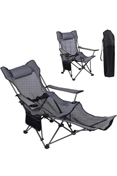 Generic كرسي استرخاء للتخييم، كرسي تخييم خارجي محمول خفيف الوزن قابل للطي مع ...