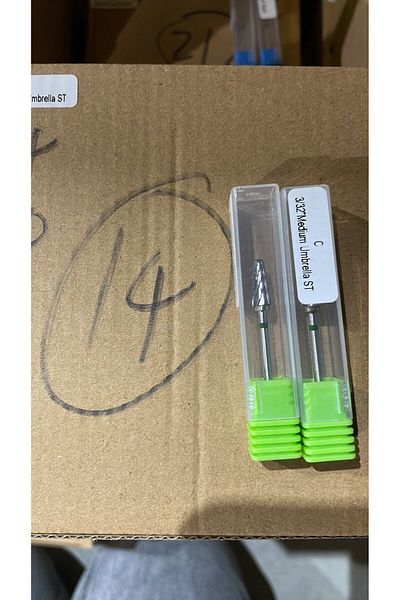 global fashion Carbide milling cutter, rounded cone, green belt, C 3/32 Medium Umbrella ST