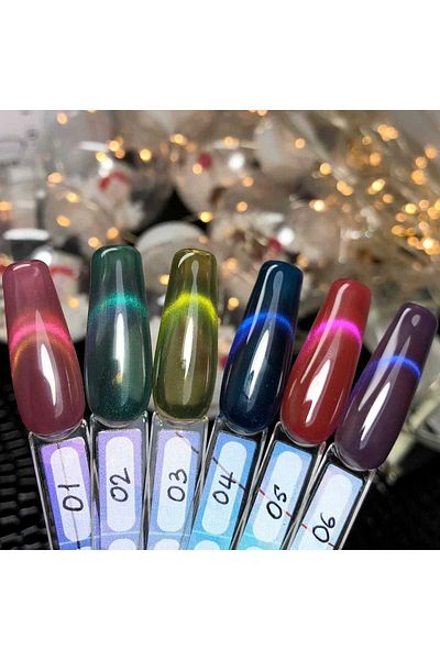 global fashion Oja semipermanenta Glass Cat Eyes, cu efect de vitraliu 8ml, 02