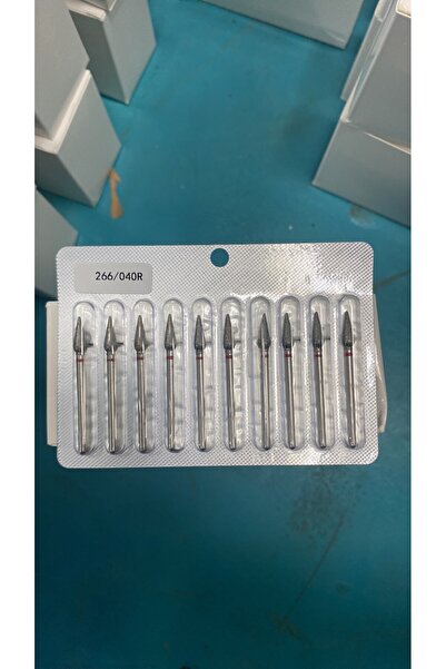 global fashion Bit de diamant pentru cuticule, picătură medie, brâu roșu, 266/040R