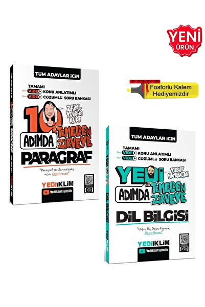 Yediiklim Yayınları 2026 - Tüm Adaylar için Yedi Adımda Paragraf - Dil Bilgis...