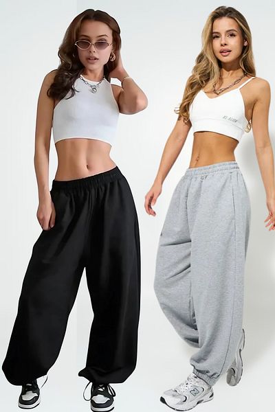 vladivosto Plus Size Loose Fit Extra Long Oversize Sweatpants Battal Pajamas Black Gray