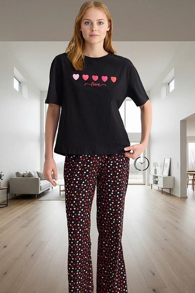 PayBuy Women's Cotton Short Sleeve Crew Neck Pajama Set Long Lasting Premium Quality Distinguished Material