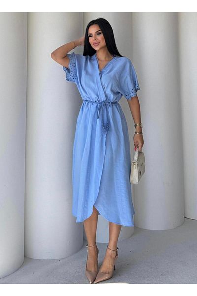 EGZOTİK ASORTİK Double Breasted Brode and Lace Detail Dress