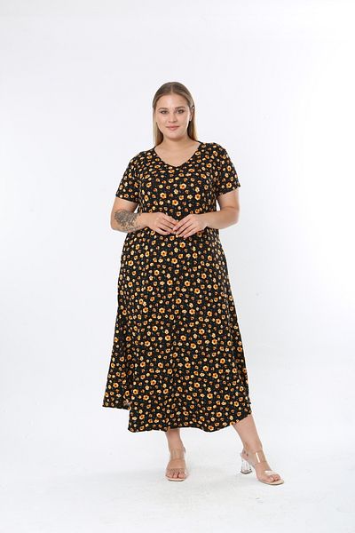 XL Modam Lycra Patterned Large Size Dress