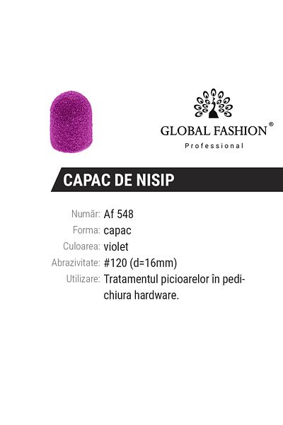 global fashion Electric nail file, 1 piece, 16*25mm, lilac, grit 120