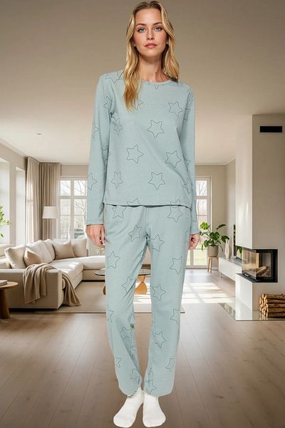 PayBuy Women's Star Patterned Cotton Pajama Set Comfortable Home Wear Set Distinctive Material Carefully Selected